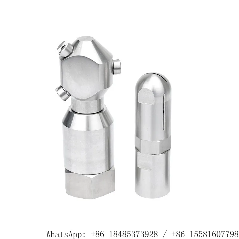 360° Automatic Rotating Stainless Steel Spray Nozzle Industrial Tank Bottle Washing Fan Jet Cleaning Nozzle