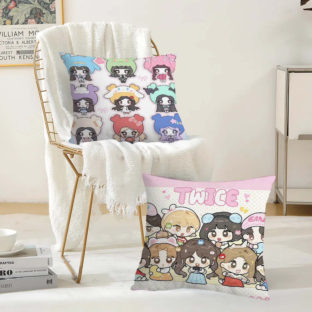 M-Music group T-TwiceS  Pillow Case Office Cushions Suitable For Sofa Car Bedroom Decorative Cushion Cover
