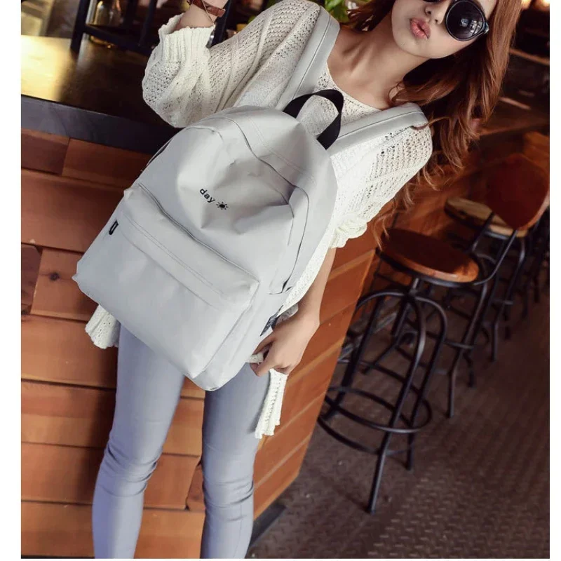 Multifunctional and Versatile Student Schoolbag Female Korean Version of Harajuku Style Canvas Plaid Four-piece Backpack Fashion