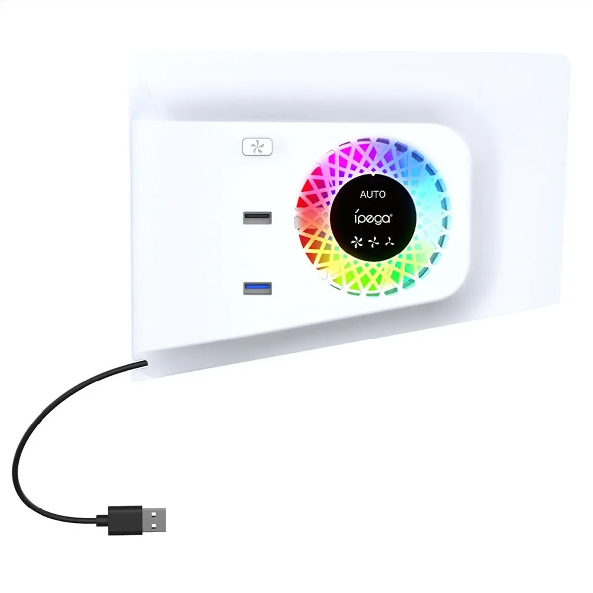 ★▲ for SLIM Temperature Controlled Cooling Fan with Cooler + USB, HUB with RGB Lights PG-P5S019 for Slim