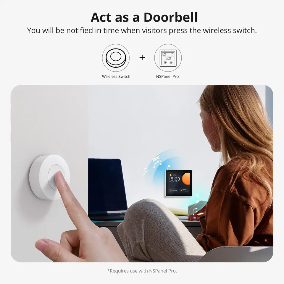 مفتاح لاسلكي SONOFF Zigbee SNZB-01P - زر تحكم في المشهد المخصص للمنزل الذكي، يعمل مع Alexa وSmartThings وEWeLink - 2