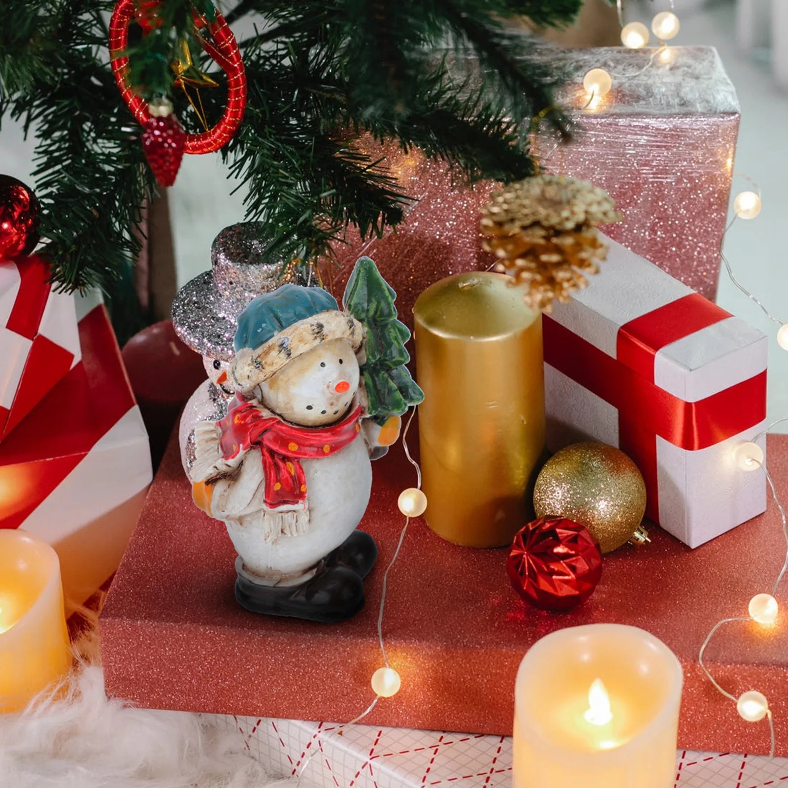 

1Pcs Snowman Ornament Resin Craft Durable Xmas Desktop Decoration Home Table Decor Xmas Decor Home Adornment Snowman Ornament