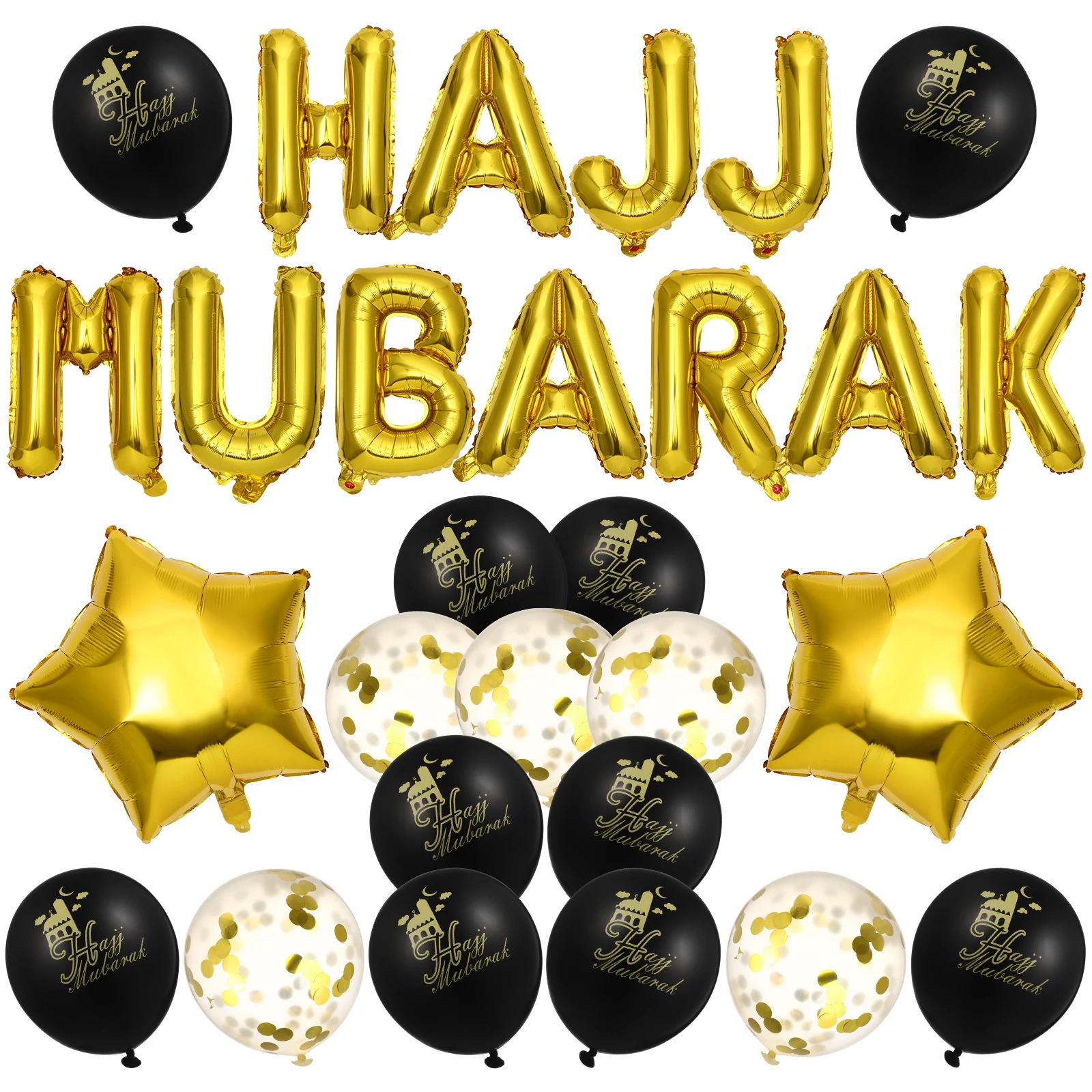 Eid Mubarak Luftballons Set Wiederverwendbare Eid Mubarak Luftballons Partydekorationen Ramadan Feier Zubehör Festliche Lieferungen Event