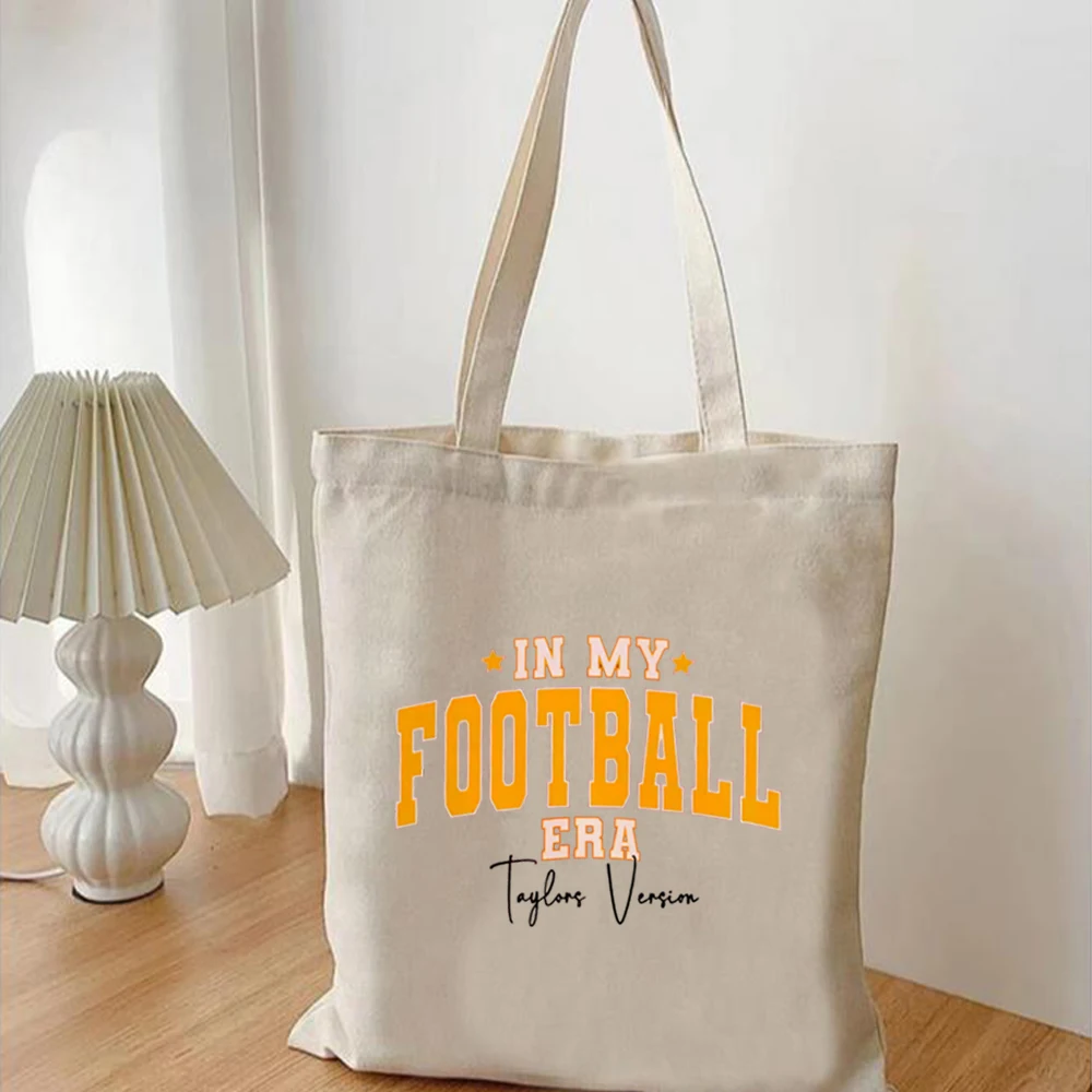 In My Football Era Taylors Boyfriend Christmas tote bag Vintage Football Graphic Canvas Shopping Bag Taylor Football  Era Gift