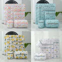 Home Laundry Bags Underwear Bra Machine Mesh Travel Organizer Wash Folding Hanging Flower Printing Zippered Mesh Laundry Bags