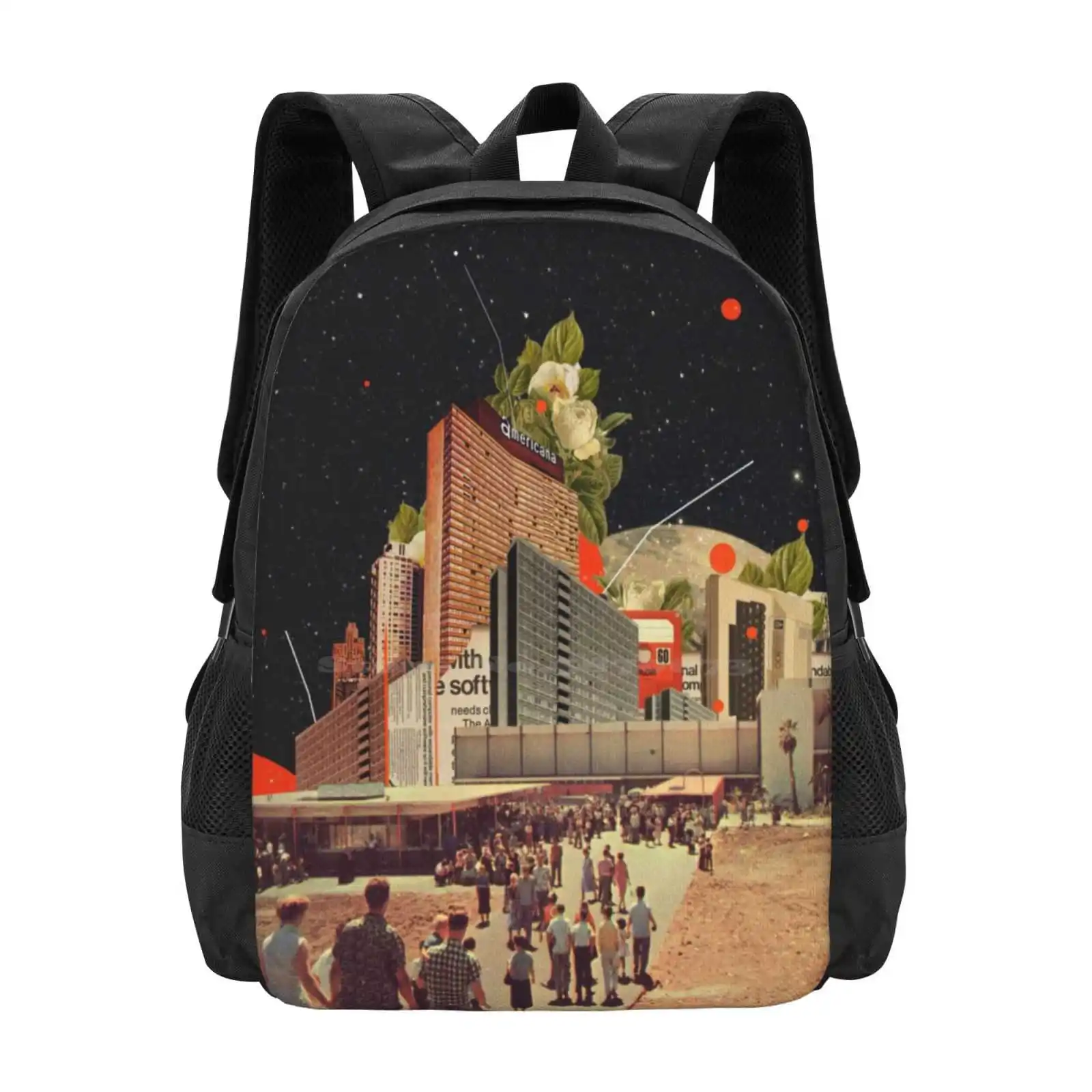 Software Road Hot Sale Schoolbag Backpack Fashion Bags Collage Vintage Space Software Road Computer People Pop Surrealism Dark