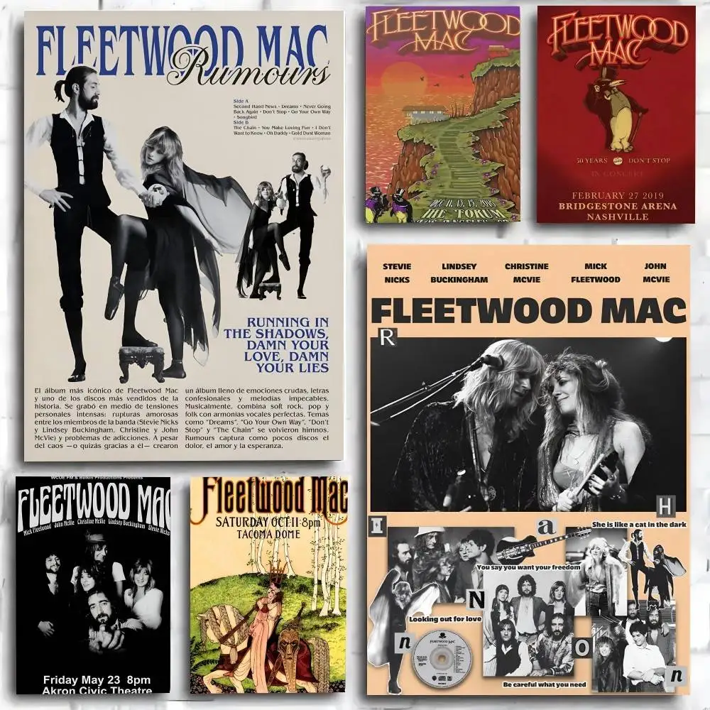 F-Fleetwood Rock Band Mac Poster Kunstdruck im Anime-Stil, Heimdekoration, ideales Geschenk, perfekte Raumdekoration