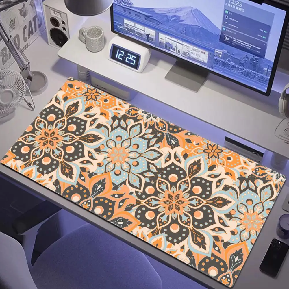 

Flower Pattern Mouse Pad Gaming Accessories Office Gamer Keyboard Desk Mat Non-Slip Laptop Large abstract mandala Pattern Mat