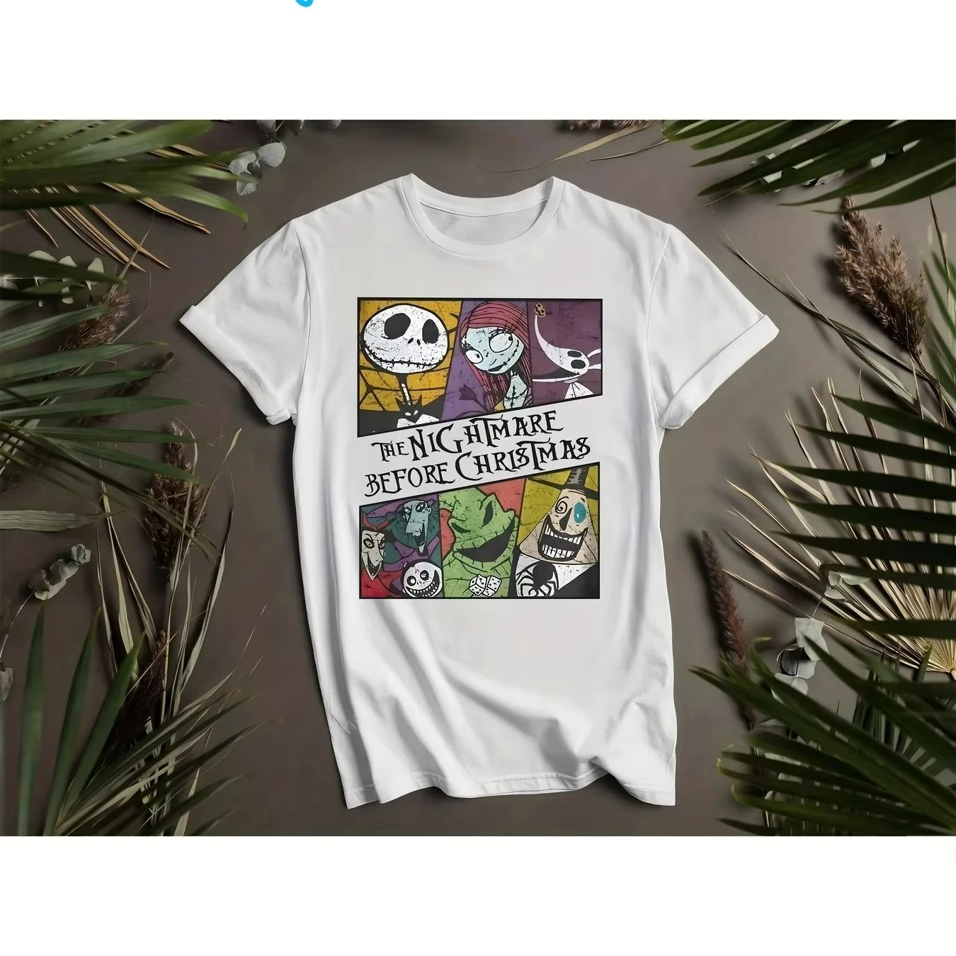 

Men's Disney Jack Skellington and Sally Pattern T-shirt Daily Leisure and Theme Activities Wear Unisex Pure Cotton Short Sleeves