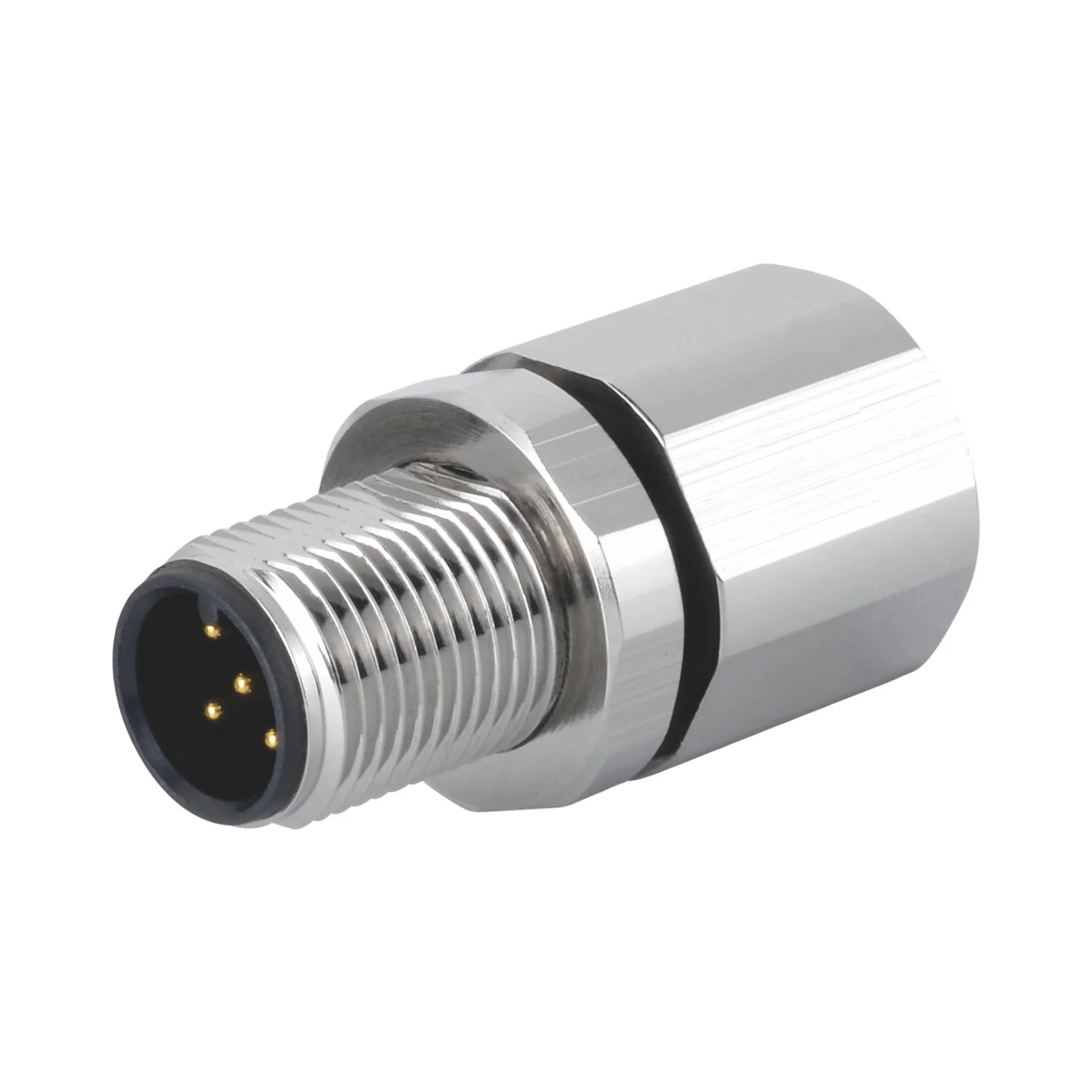 Industrial Automation M12 Male-female in One Through Wall Type Panel Connector 5 Pin M12x1.0 Chassis-side Thread