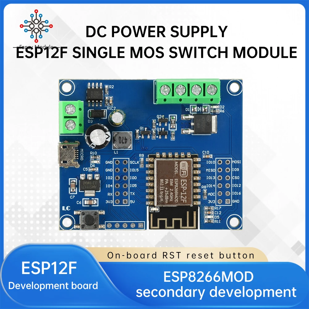 DC 5-80V ESP8266 WIFI Single Channel Relay Module MOS Switch control module ESP-12F Development Board Micro USB