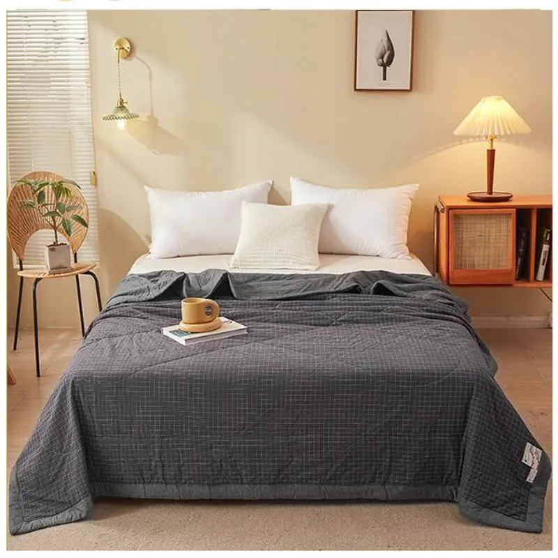 Summer Cotton Quilt Blanket Plaid Bedspread for Single Double Queen King Bed Air Condtion Thin Comforter Bed Cover Bedding