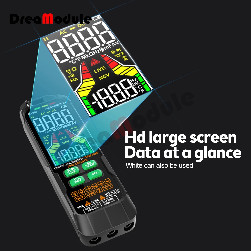 Zl128b Usb Ladingmultimeter Digitale Profesional Ac Dc Stroomspanning True Rms Capaciteit Temp Auto Range Multimetro Tester