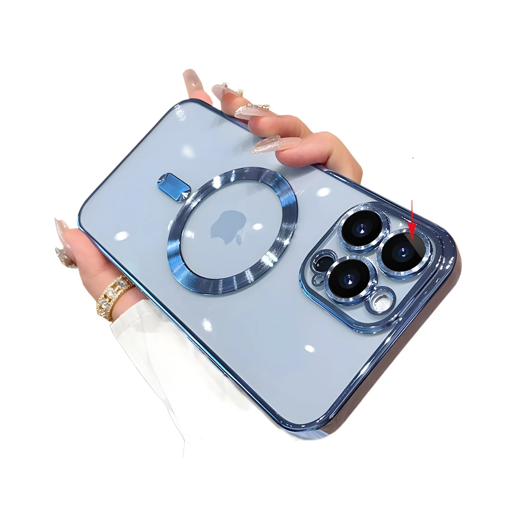 طلاء شفاف ناعم من مادة TPU ضد السقوط لهاتف iPhone 17/16/15/14/13Pro Max/12Pro/11، مع حافظة هاتف مغناطيسية