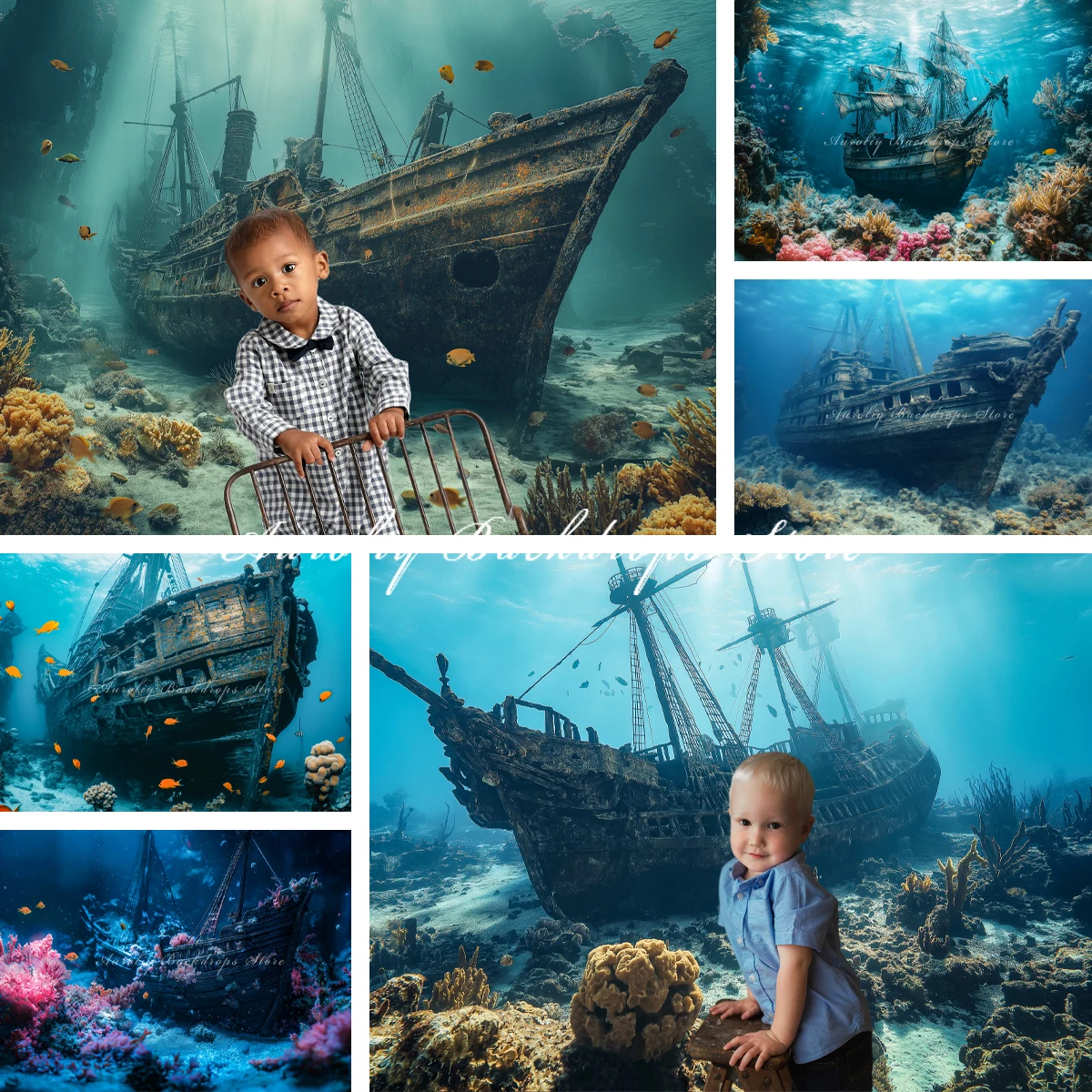 

Sunken Treasure Backdrops Cake Smash Child Baby Photo Props Adult Kids Decors Photography Exploration Photo Studio Backgrounds