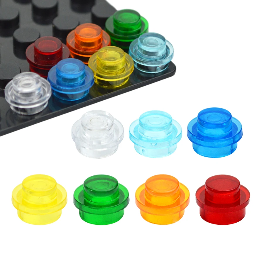 250Pcs MOC Assemble Transparent Particles 4073 6141 15570 Plate Round 1x1 Dot DIY Building Blocks 1*1 Figures Lamp Bricks Toys