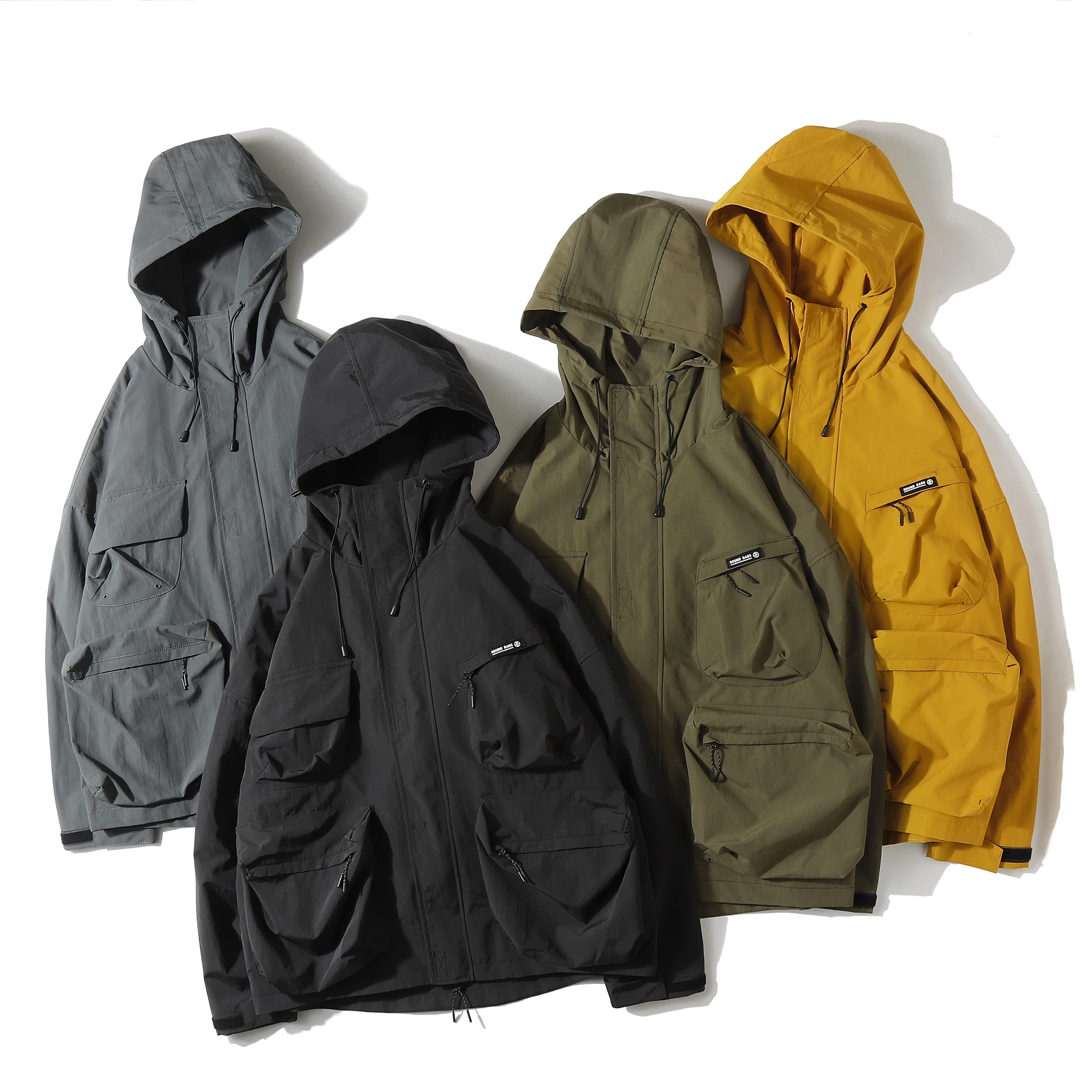

Men's Loose Fit Hooded Jaet Autumn New Sle Japanese Trendy Couple Outerwear Multi-ket Workwear Jaet Youth ular
