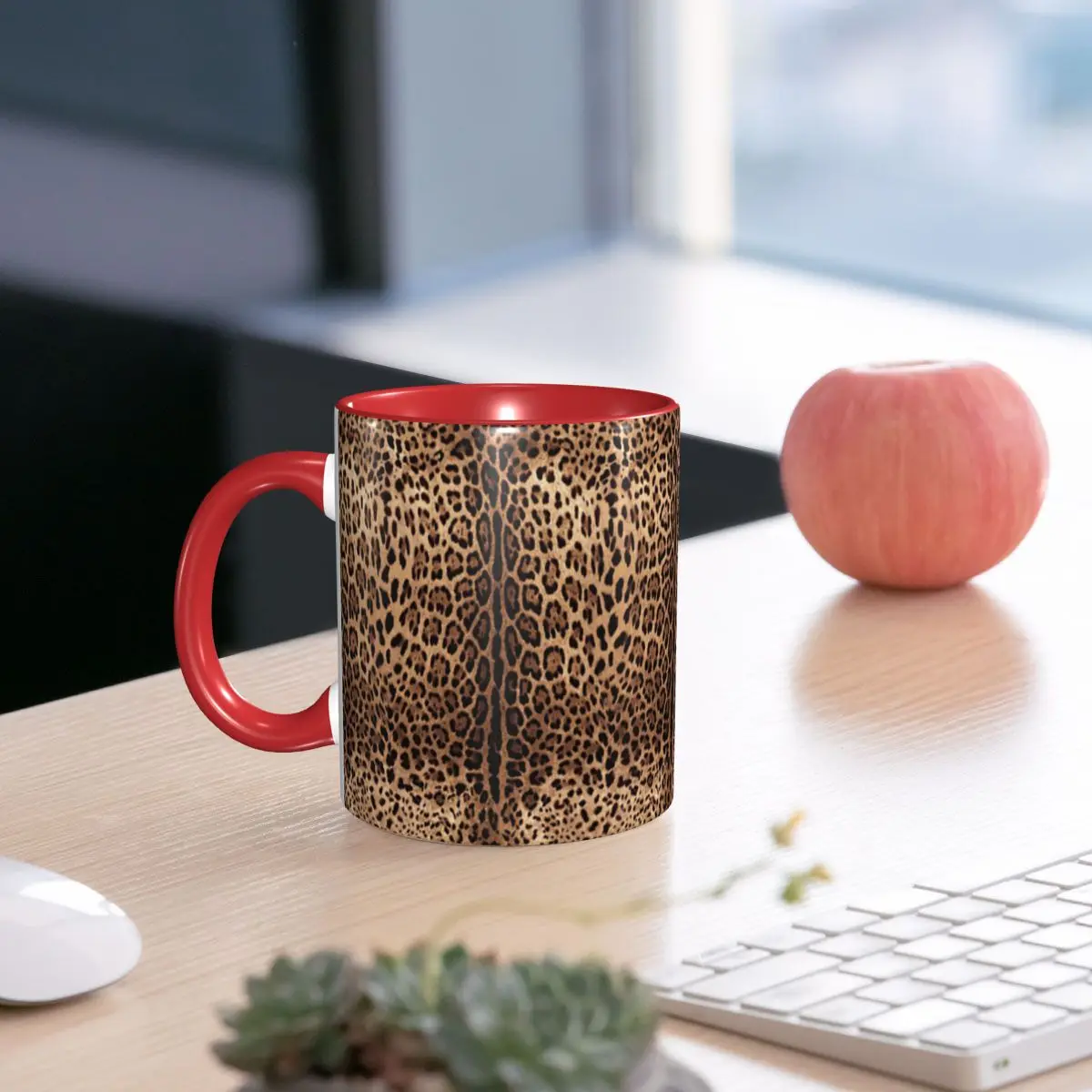 Leopard Print Skin Mug Funny Ceramic Coffee Cups Tea Mugs Milk Cup Drinkware Gift for Woman Man