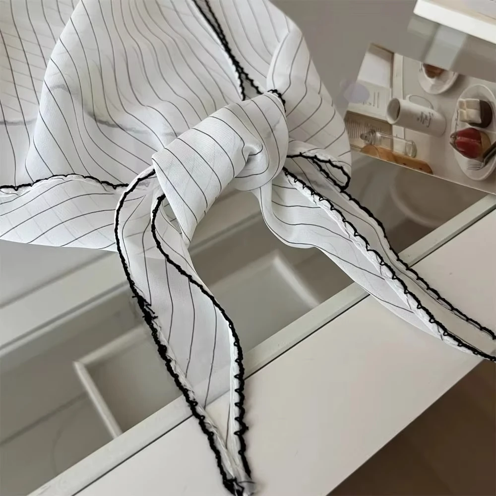 منديل الحلو البولكا نقطة عقال عمامة الكورية الطازجة وشاح صغير رقيقة مخطط الثلاثي رباط شعر الفتيات