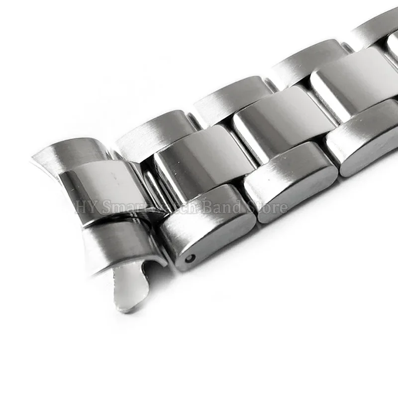 20 مللي متر حزام ساعة من الفولاذ المقاوم للصدأ لرولكس لشبح الماء دايتونا لساعة المعصم المحار نهاية منحنية سوار معدني ملحق
