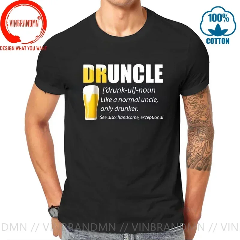 DRUNCLE T shirts men Uncle Beer Drinker Funny T-Shirts Drinking Gifts Tees Tops Comedy NightClub Party Birthday tshirt