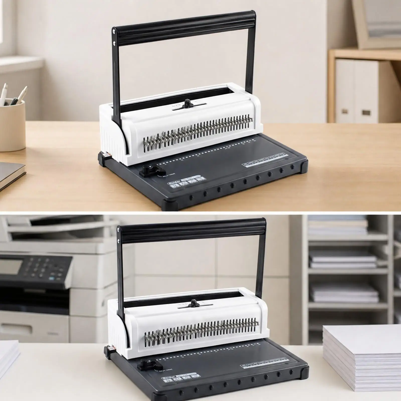 A4 Manual Paper Binding Machine Office Punch Binder Desktop Tool 20 Sheet Capacity Metal Handle Low Maintenance Design