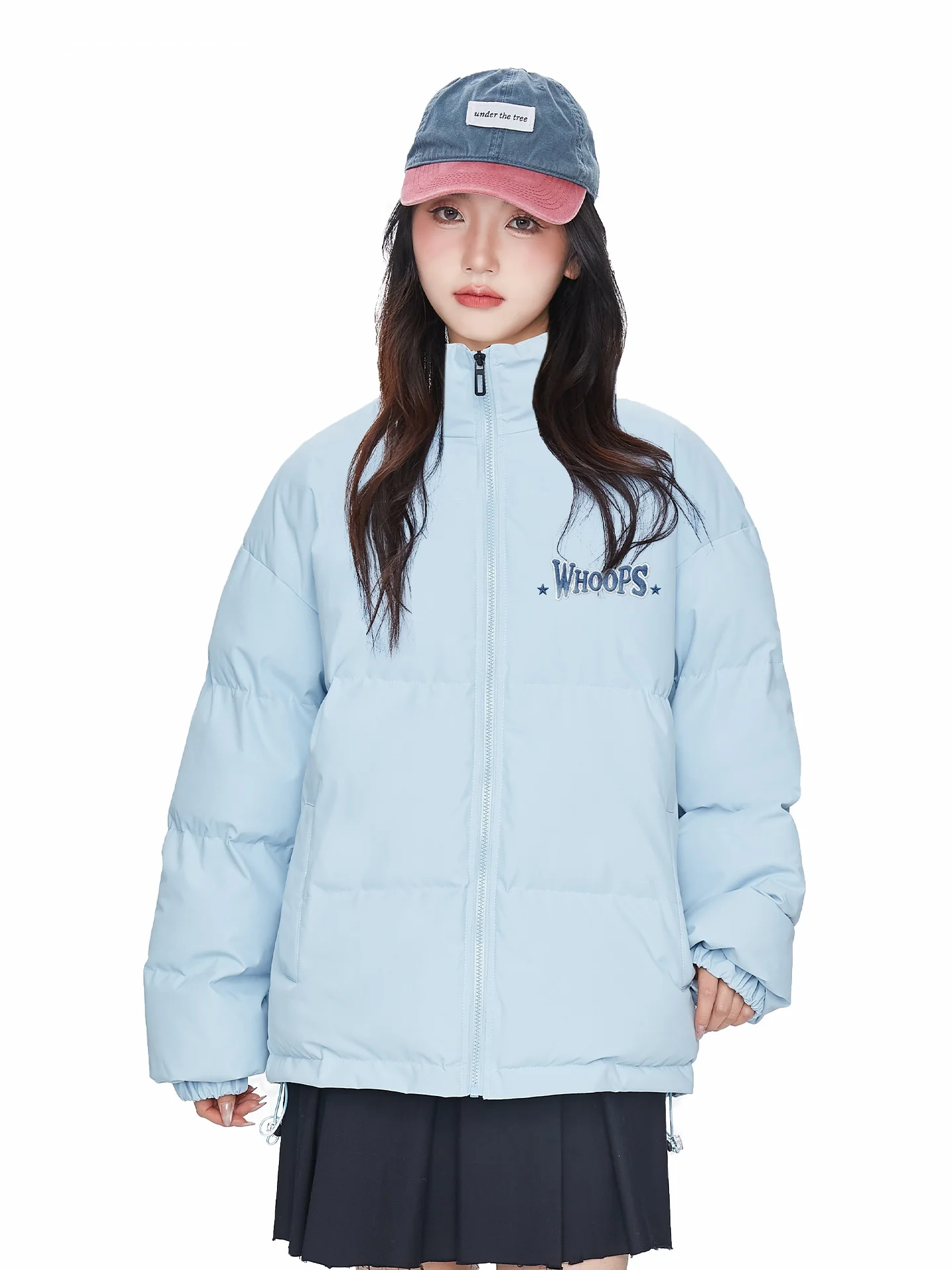 

Женская зимняя куртка Whoops American Simple Letter Print с воротником-стойкой, хлопковая, новая, теплая, универсальная верхняя одежда для пар