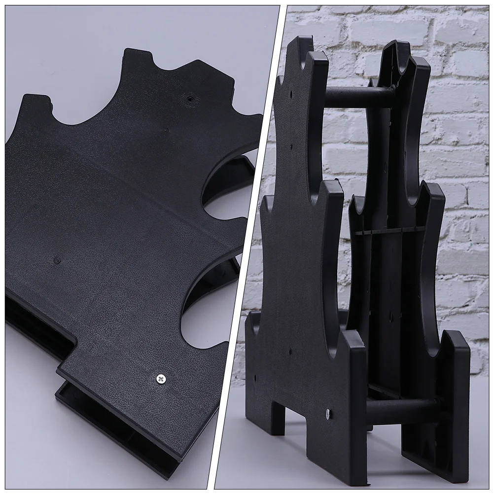 2 Pcs Storage Shelves Dumbbell Rack Holder Plastic for Dumbbells Weight Hand Weights Black Tower Brackets