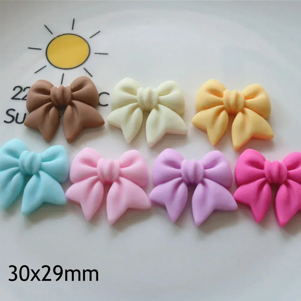 10PCS 30x29mm Bow Tie Series Miniature Resin Flat Back Cabochons For Hairpin Scrapbooking DIY Home Decor Craft Accessories