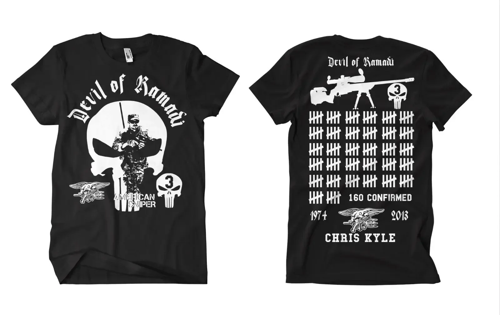 The Devil of Ramadi Chris Kyle American Sniper T-Shirt 100% Cotton O-Neck Summer Short Sleeve Casual Mens T-shirt Size S-3XL