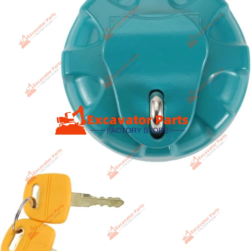 

HEROFFIX Excavator Locking Gas Cap for KOBELCO Locking Fuel Tank Cap with 2 Keys Silver Tone Red Yellow Blue