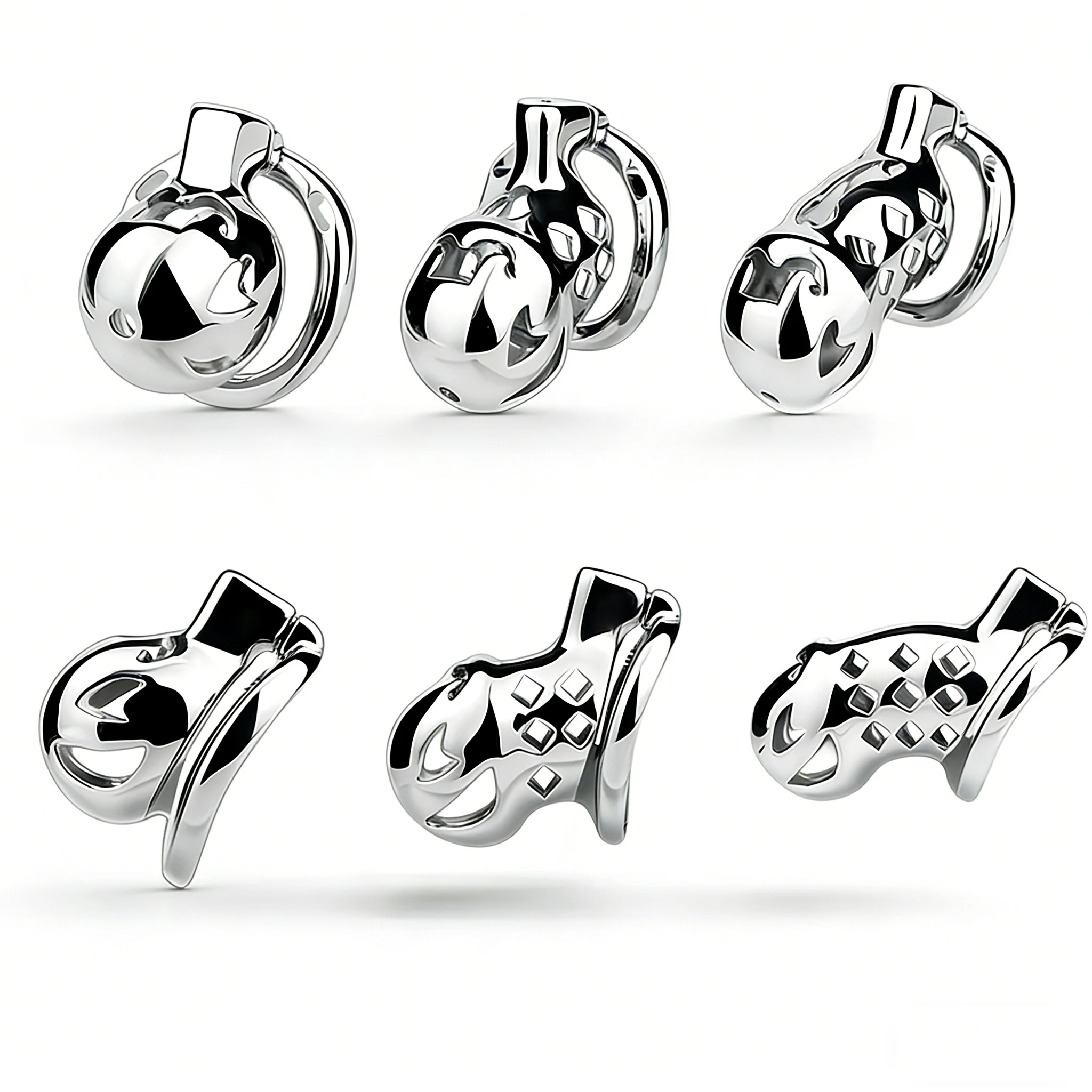 FRKO Fantasy Clown Design Metal Chastity Cage Elastic Band Chastity Belt Invisible Lockcock Penis Rings BDSM Fetish Sex Toys Men