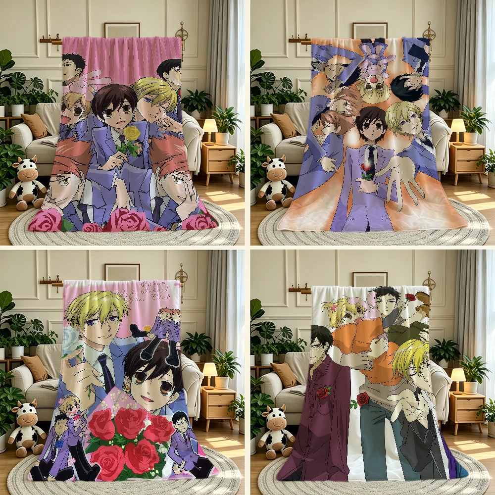 O-Ou-Ran Classics Anime H-High S-School Blanket Throw Super Cosy Plush Living Room Sofa Couch Childish Birthday Gifts