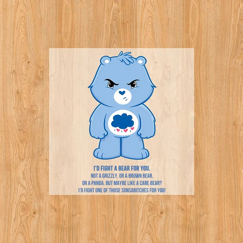 Kawaii Care Bears ความร้อนสติกเกอร์การ์ตูนอะนิเมะสําหรับ T เสื้อ Hoodie เสื้อผ้า DIY เด็กแพทช์เหล็กบน Transfer Applique ของขวัญ