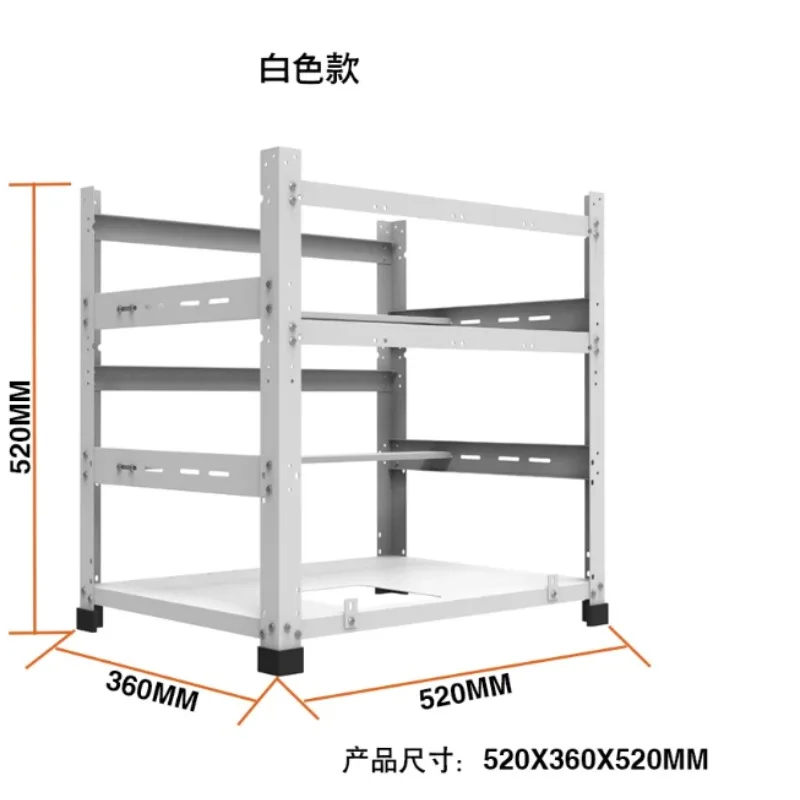 Open Dual Layer 12-GPU Graphics Card Rack・Dual Power Support, EATX Motherboard・Multi-GPU Mounting Bracket・Open Air Design
