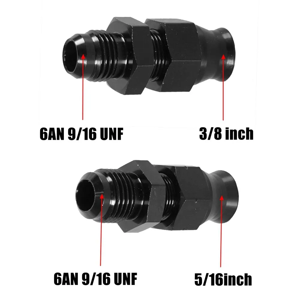 Hardline Fuel Line Fitting Adapter Straight 6AN AN6 Male to 3/8