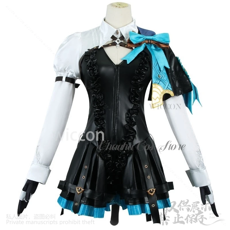 Gioco Anime Genshin Impact Cosplay Lynette Mago Costume Furry Earwear Coda Abito Lolita Per Ragazze Donna Halloween Personalizzato