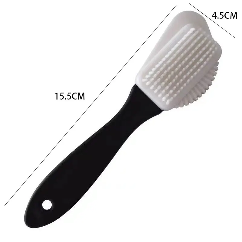 3 Side Cleaning Shoe Brush For Suede Nubuck Shoes Stain Dust Shoes Brush Steel Plastic Rubber Boot Household Cleaner Tools