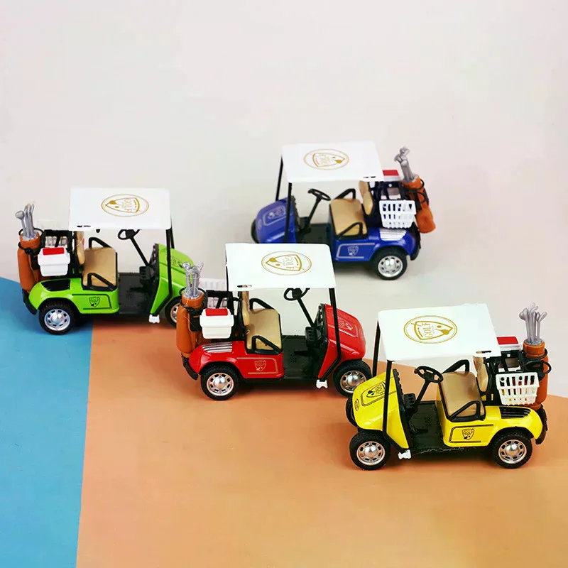 /GJ/Dollhouse Miniature Golf Cart Model Alloy Pull-back Car Kids Pretend Play Toys Doll House Accessories 1:12