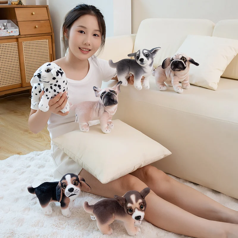 20cm 8 inches Plush Dog Soft Toys Kawaii Baby Dalmatian Bulldog Beagle Chihuahua Stuffed Animal Cute Gift for Girl Boy Xmas
