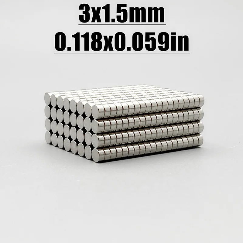 50-5000pcs 3x1.5mm Magnet Neodymium Magnet N35 NdfeB Round Shape 3*1.5 Magnet Accessory Permanent Magnetic Imanes Fridge Magnets