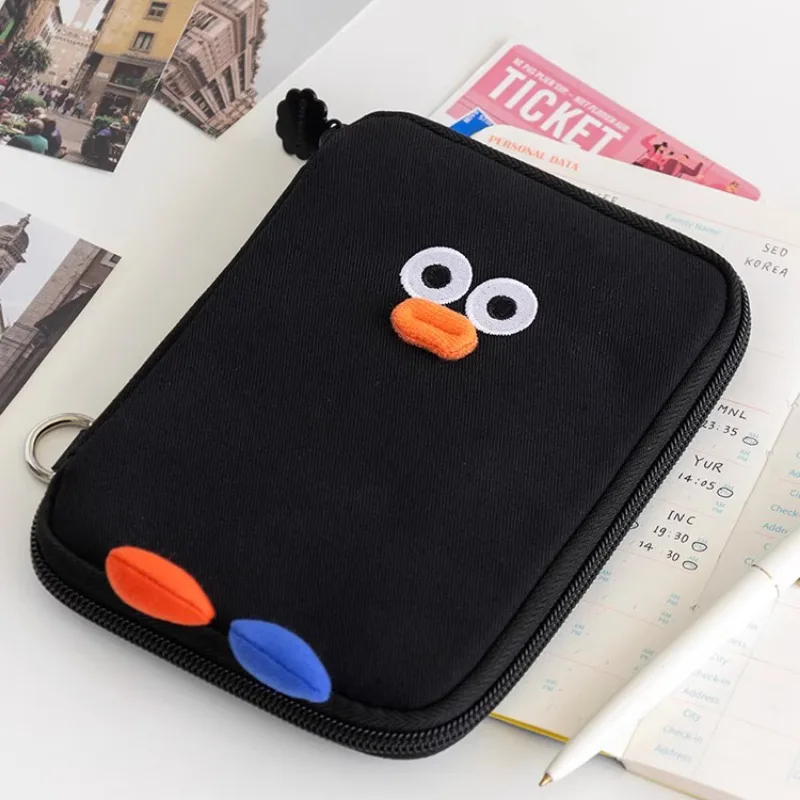 Korean Cute Childlike Passport Bag Multi-compartment Travel ID Card Storage Clip Change Receipt Cartoon Organizer Storage Bag