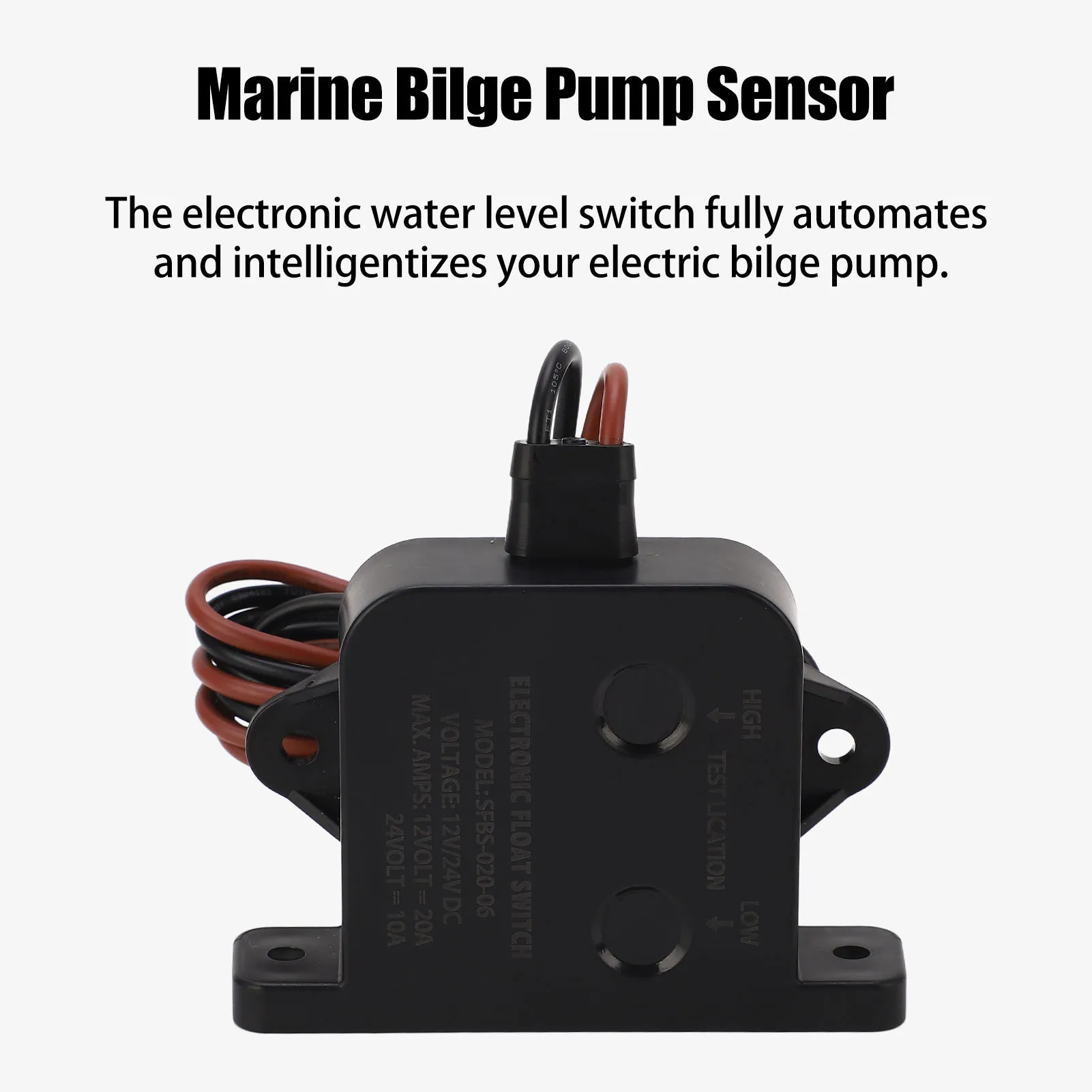

Electric Field Bilge Switch, Marine Bilge Pump Sensor Automatic Alarm Water Level Sensor Switch Ship Yacht Alarm Apparatus 24V