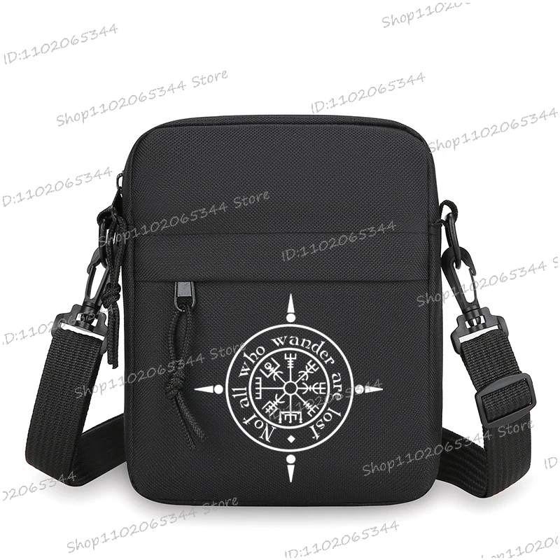 Messenger Bags For Men Funny Compass Print Casual Small Zipper Crossbody Pouch New Travel Camping Lover Unisex Shoulder Bag Gift