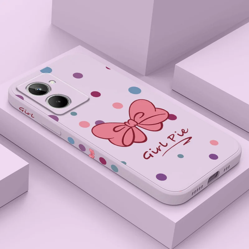 Fairy Bow Phone Case For OPPO Realme 11 10 9 9i 8 8i 7 Pro Plus C35 C21Y C25Y C25 4G 5G Liquid Silicone Cover image 2