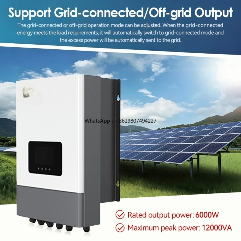 High Quality Low Price Pure Sine Wave Energy Storage off Grid Hybrid Solar Inverter Charger 3kva Dual Output 40-60V