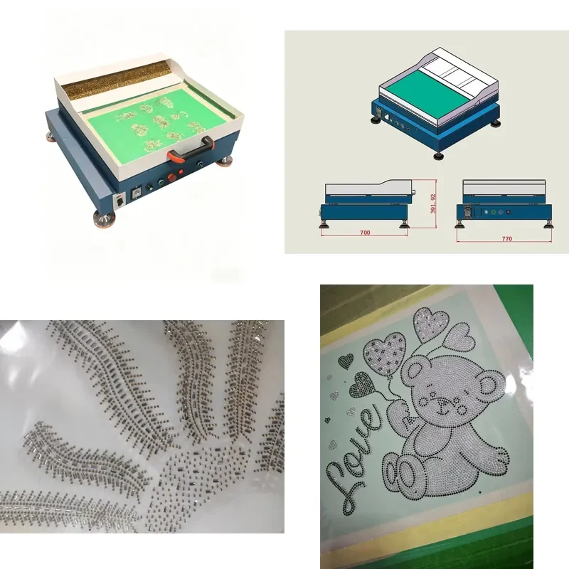 for Diamond Setting Machine for Shoes Arts and Crafts Rhinestone Shaking Machine with 600 X 400mm Working Area