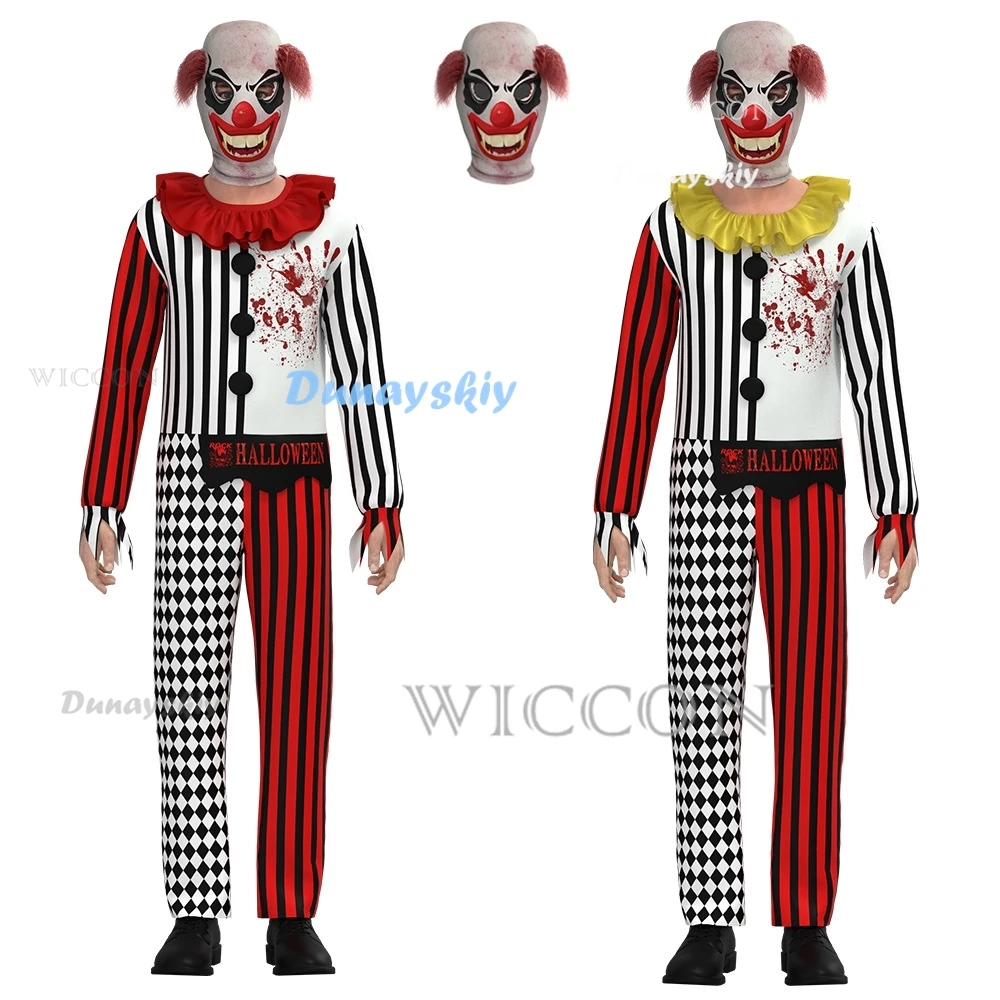 

Kids Shock Clown Cosplay Costume Halloween Children Bloody Horror Clown Outfit Carnival Party Stage Performance Dress Up New