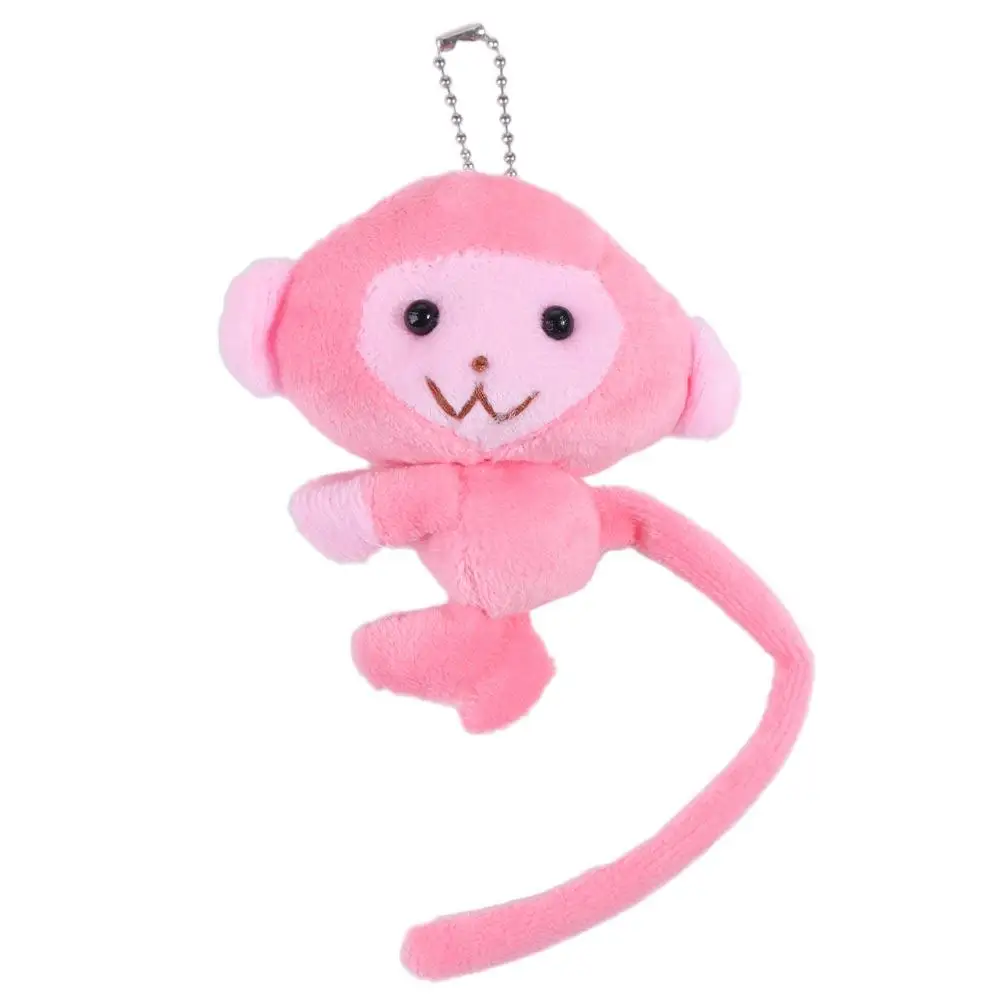 School Bags Long Tailed Monkey Key Chain Bag Charm Stuffed Animal Monkey Pendant Cartoon PP Cotton Monkey Backpack Pendant