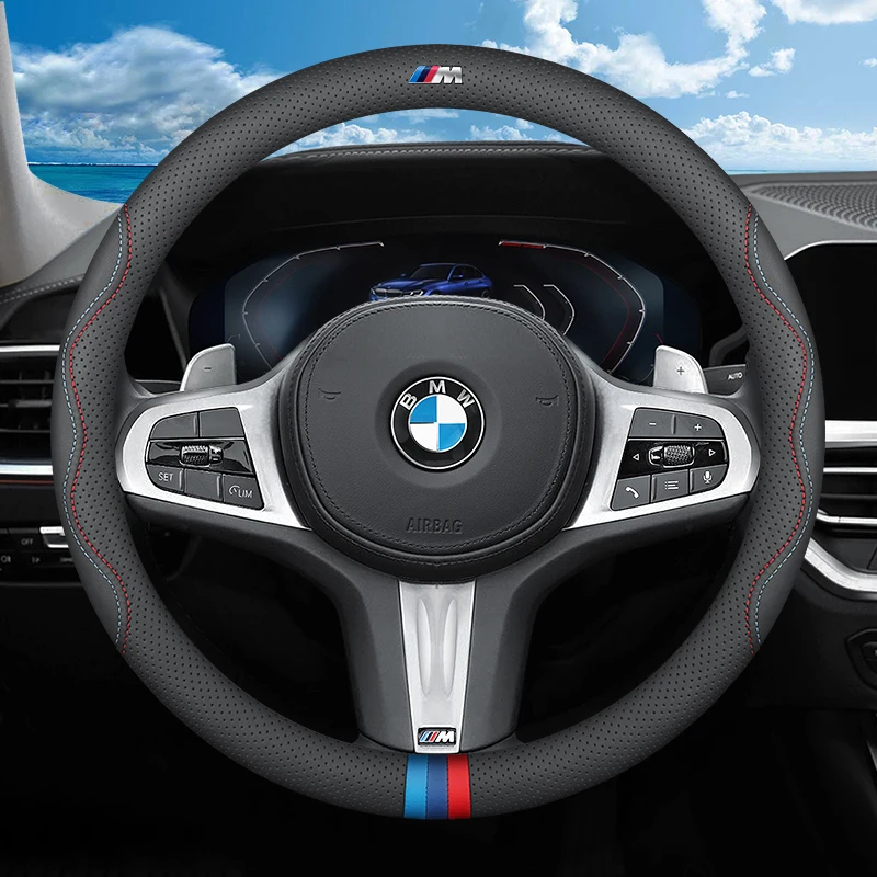 

Car Steering Wheel Cover For BMW M Performance 1 3 4 5 6 7 Series E46 E90 E60 F10 F30 E39 E36 F20 E87 G30 E92 E91 X5 G01 G20 G21